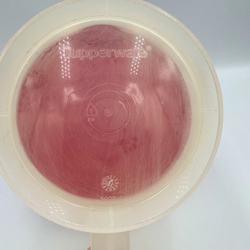 VTG Tupperware 2L Batter Bowl Measuring Pitcher‎ Red Lid 500B-1 Mix Pour USA